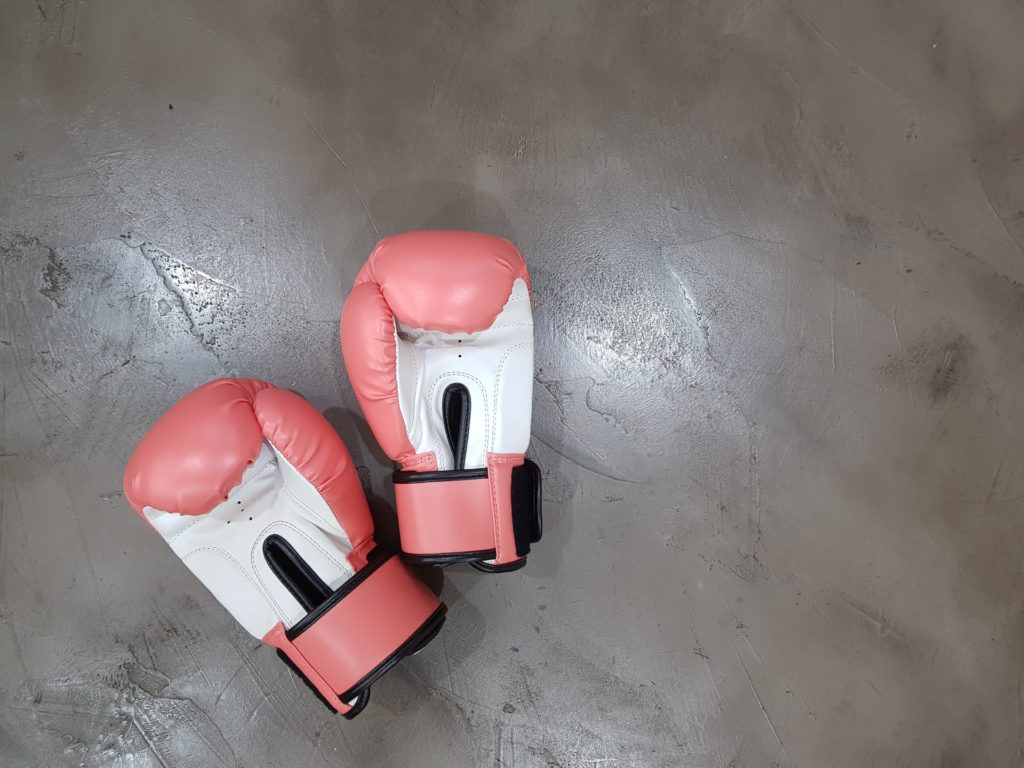 boxing gloves lying on the floor