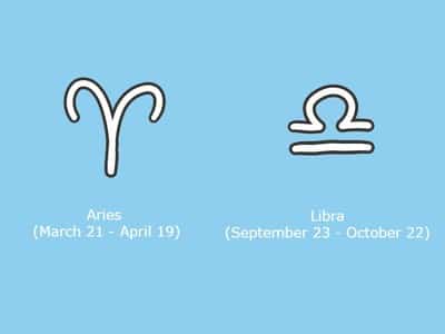 opposite signs- aries and libra