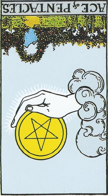 reversed ace of pentacles