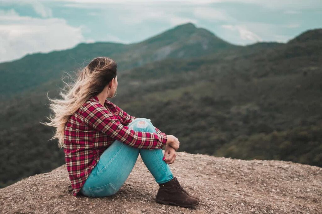 woman enjoying alone time