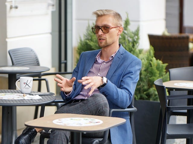 man explaining