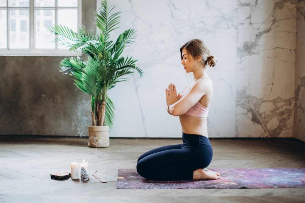 Woman in yoga pose