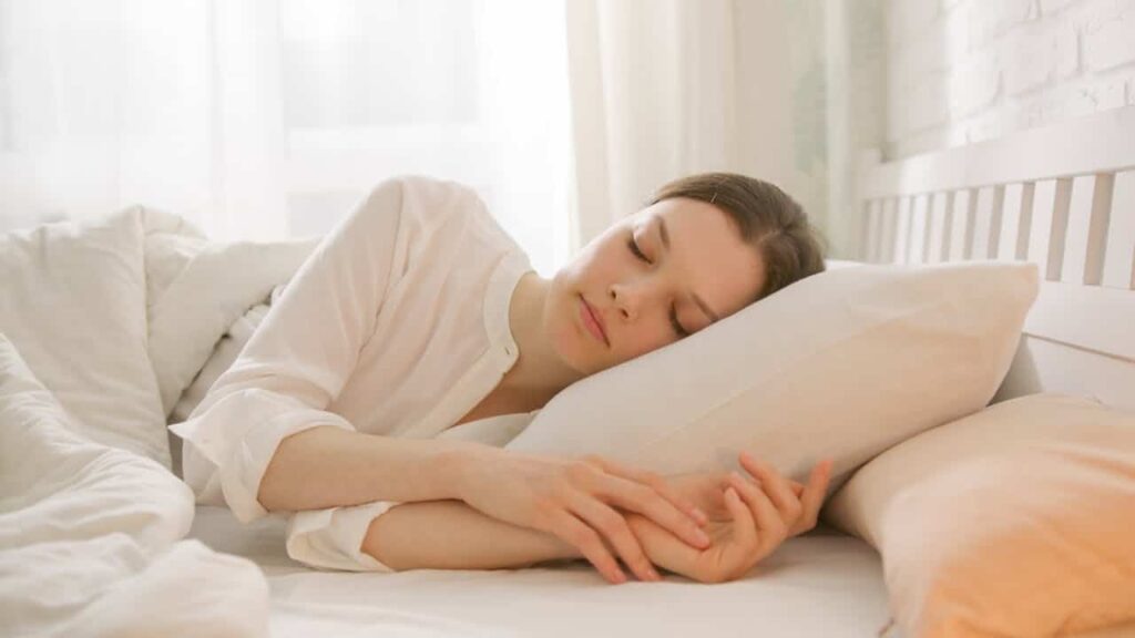 a woman peacefully sleeping