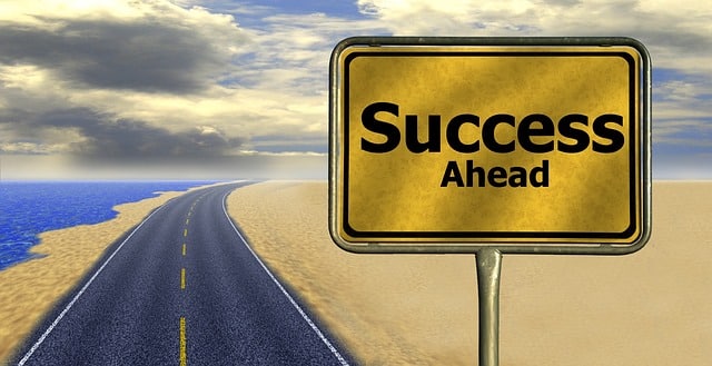 success ahead - road sign