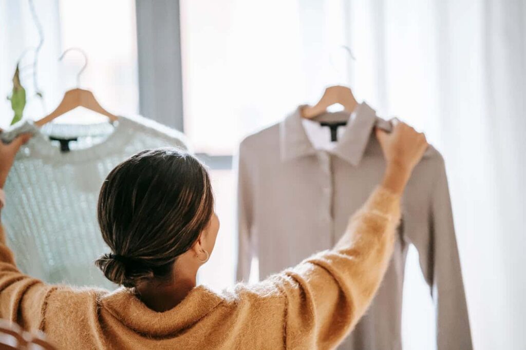 woman choosing clothes