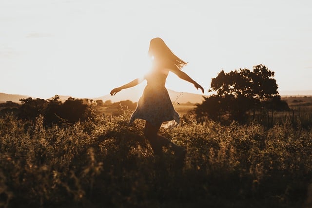 woman dancing in joy