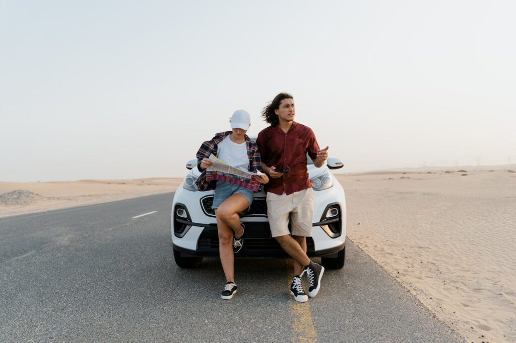 couple on a road trip
