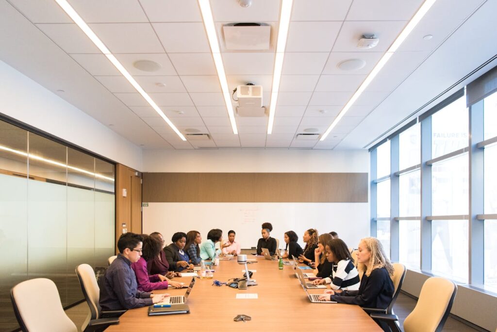 colleagues attending training for career advancement