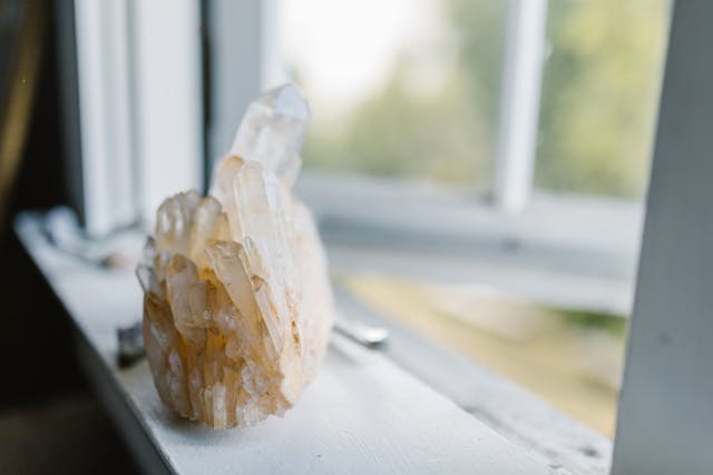 crystal positioned by the window