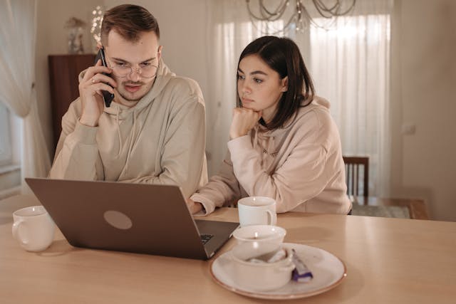 a couple is resolving a problem together
