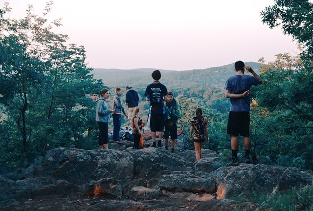 a group of friends on their adventure in nature