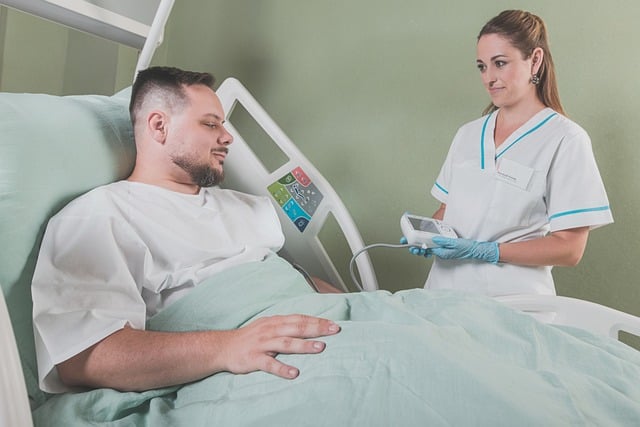 a nurse is taking care of her patient