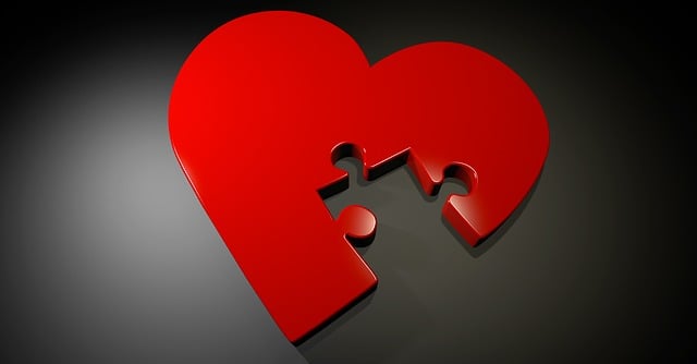 heart puzzle with missing part