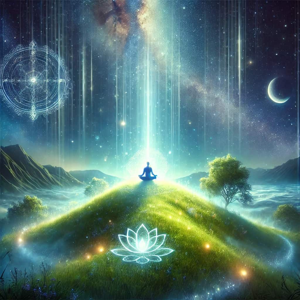 meditating under bright stars