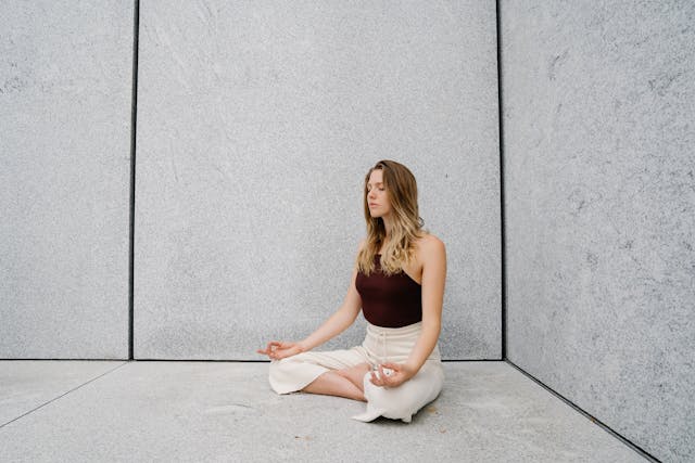 woman meditating