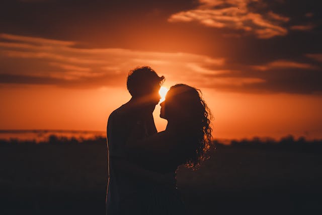 Silhouette photo of a couple