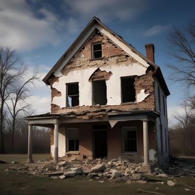 crumbling house